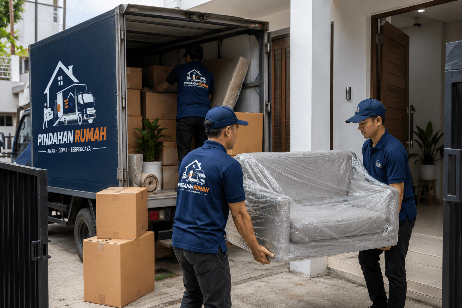Ruang tamu modern siap dipindahkan